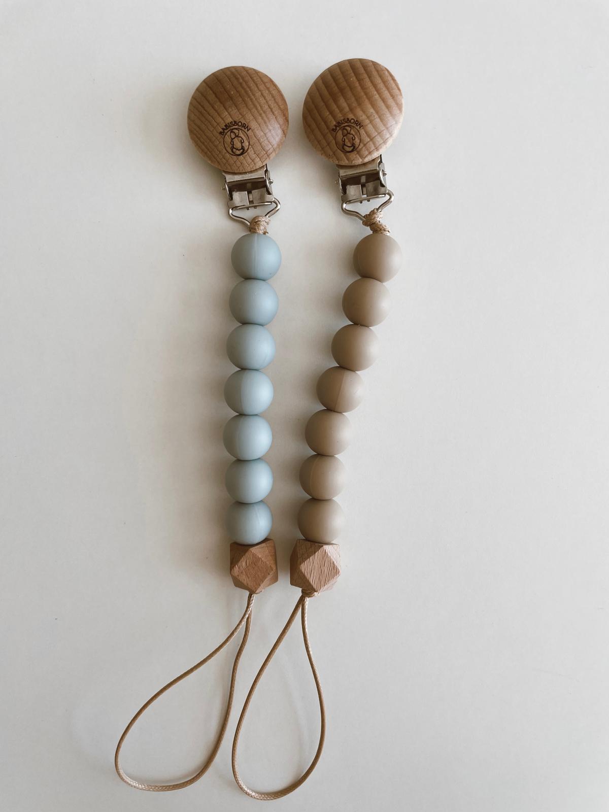 Clip chupete beige
