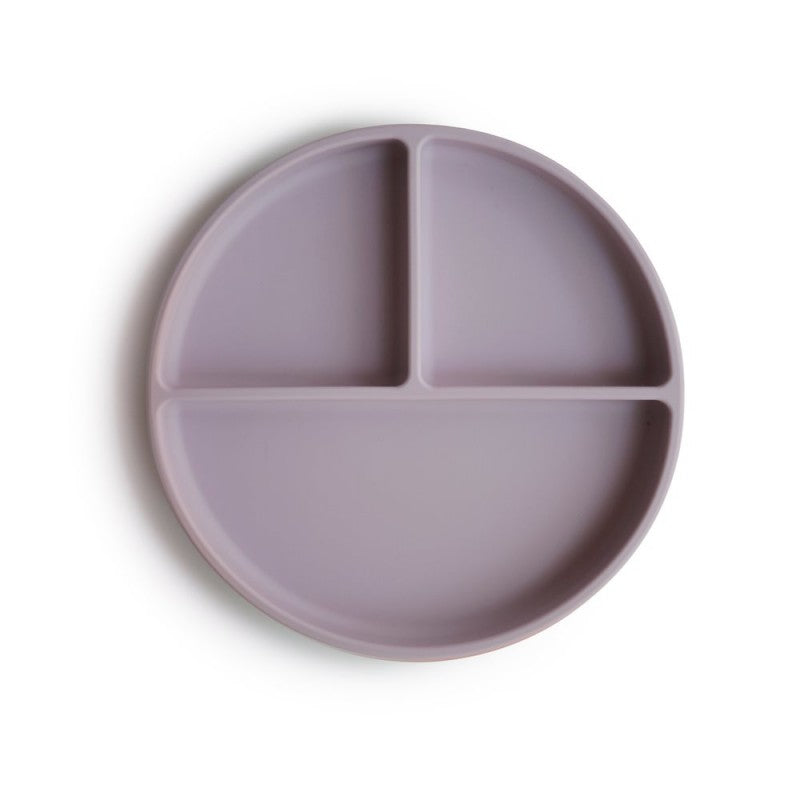 Plato con ventosa con compartimentos solid soft lilac