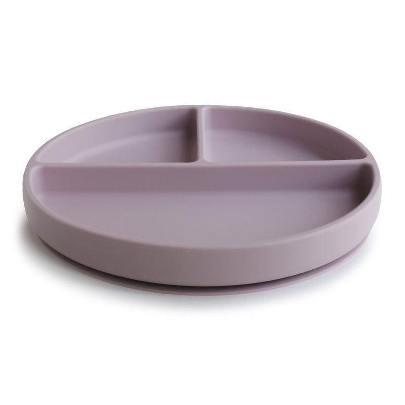 Plato con ventosa con compartimentos solid soft lilac