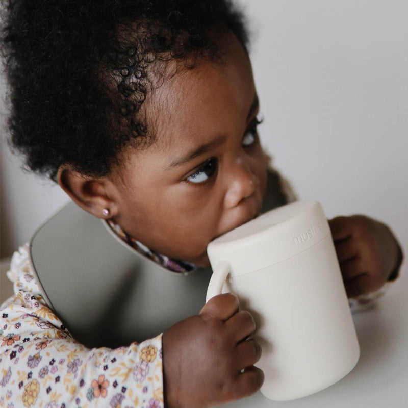 Taza didáctica con asas solid ivory